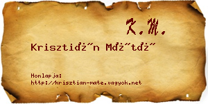 Krisztián Máté névjegykártya